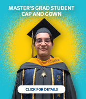 Masters Grad Student Cap and Gown