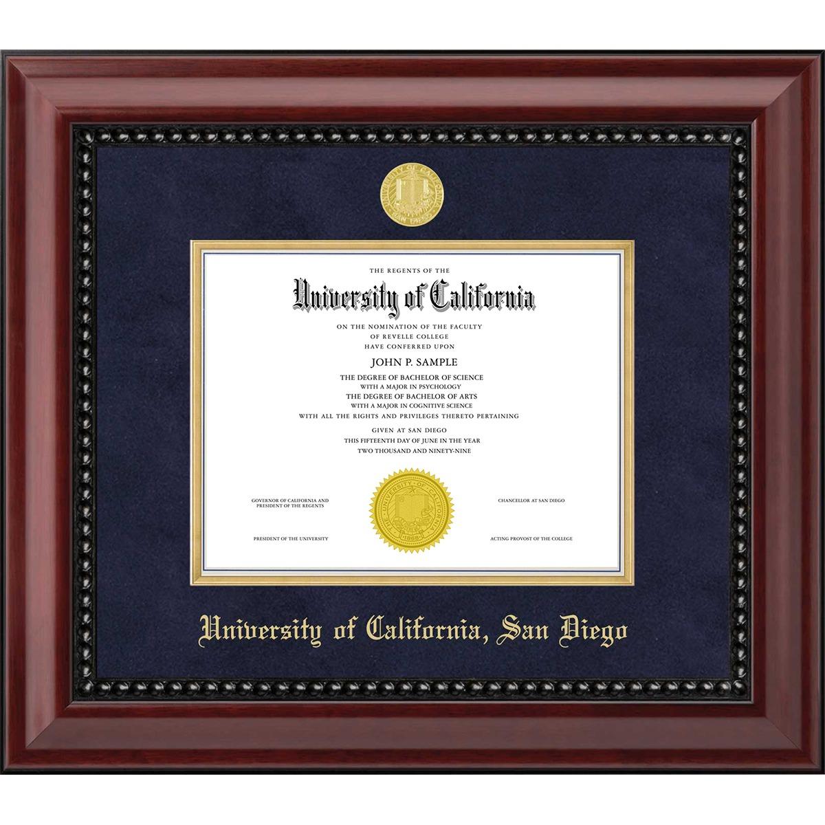 Summit Diploma Frame with Medallion and Suede Mat by Jostens | UC
