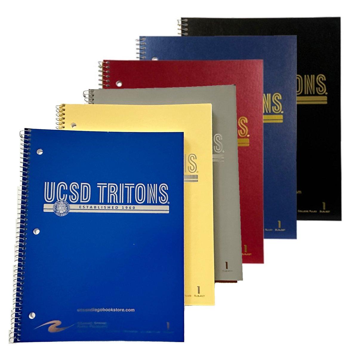1 Subject Notebook UCSD Tritons Stripe w seal UC San Diego Bookstore