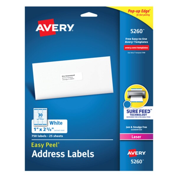 Avery Easy Peel Address Labels (1"x2.625") | UC San Diego Bookstore