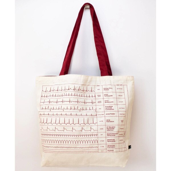 Heartbeat Canvas Shoulder Tote Bag UC San Diego Bookstore