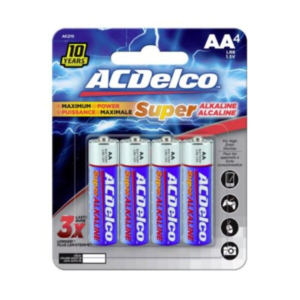 AC Delco Super Alkaline AA Battery 4pk UC San Diego Bookstore