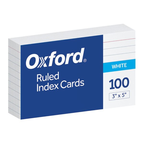 Oxford Index Cards 3"x5" Ruled UC San Diego Bookstore