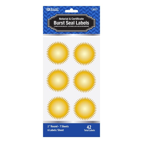 Bazic Gold Foil Notary/Certificate Seal Label | UC San Diego Bookstore