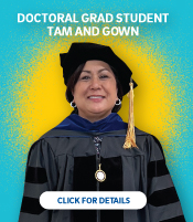 Doctoral Grad Student Cap and Gown